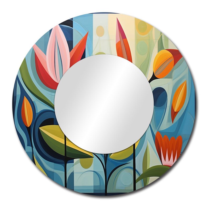 Miroir mural vert Mid Century, 29 po x 29 po