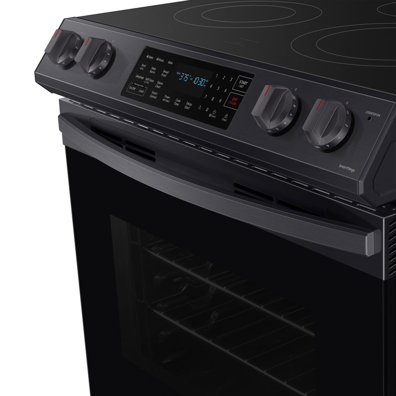 Cuisinière électrique 30 po 6,3 pi³, Acier inoxydable noir