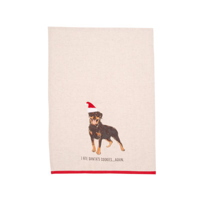 Ate The Cookies Rottweiler Pet Christmas Towel