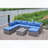 Hand-Woven Wicker Patio Sofa with Cushions