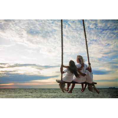 Mother and Children on Swing by Vnosokin