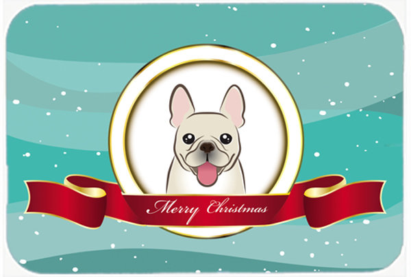 Planche à découper en verre de noël french bouledogue merry caroline