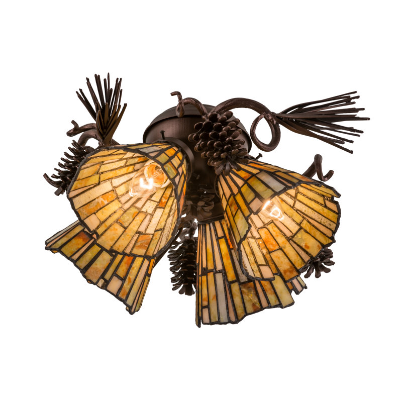 Rustic Lodge 18'' 4 - Light Branched Ceiling Fan Light Kit