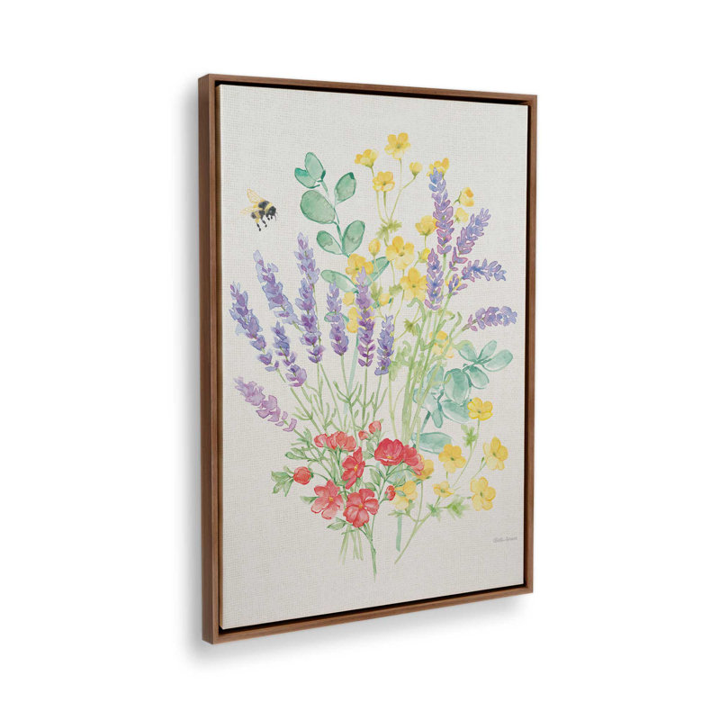 «Fresh Floral III» par Beth Grove, reproduction d'art, H 24 po x l 18 po, Cadre flottant, Brun