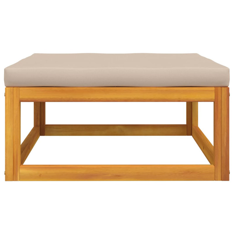 Repose-pieds d'extérieur avec coussin, Taupe