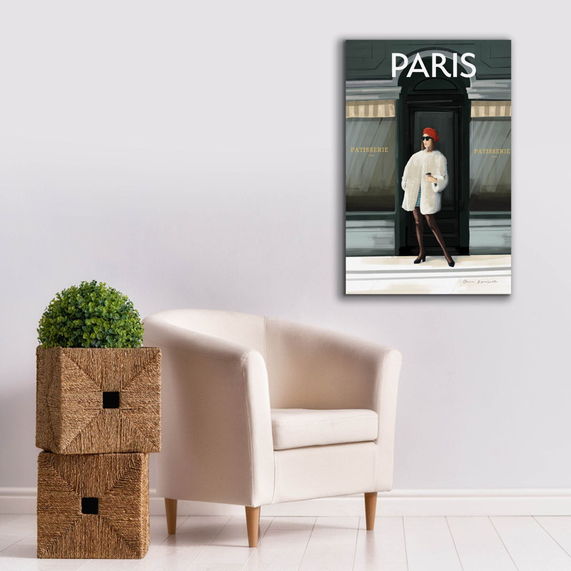 Toile épique «Girl In Paris 2» par Omar Escalante, H 40 po x l 26 po x P 1,5 po