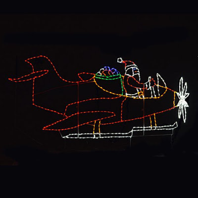 Santa Flying an Airplane Animated LED Display
