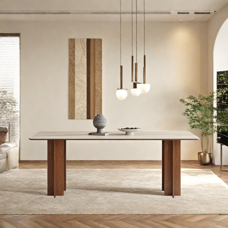 Tramia Ash Dining Table, 29.52"H x 55.11"L x 31.49"W