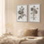 Élégance florale, rose et tournesol, botanique classique, nature sauvage, illustrations, décor rustique-101752182-101752180
