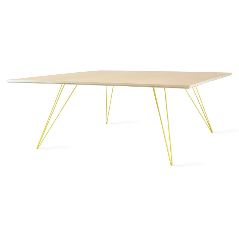 Table basse Williams, Jaune, H 18 po x l 46 po x P 46 po, Érable