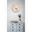 Horloge murale beige à motif floral - montre ronde élégante - décor de maison de campagne neutre pour salon, art crème classique-1261732176-1261732175