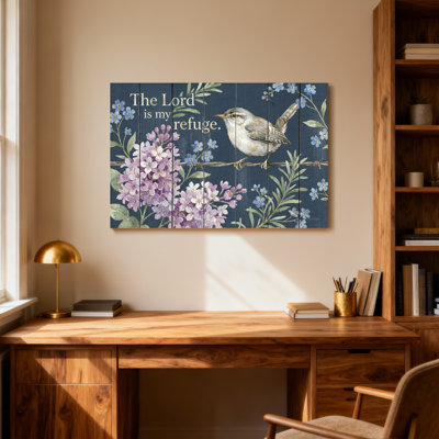 Texte et chiffres Oiseau sur fil avec fleurs et texte