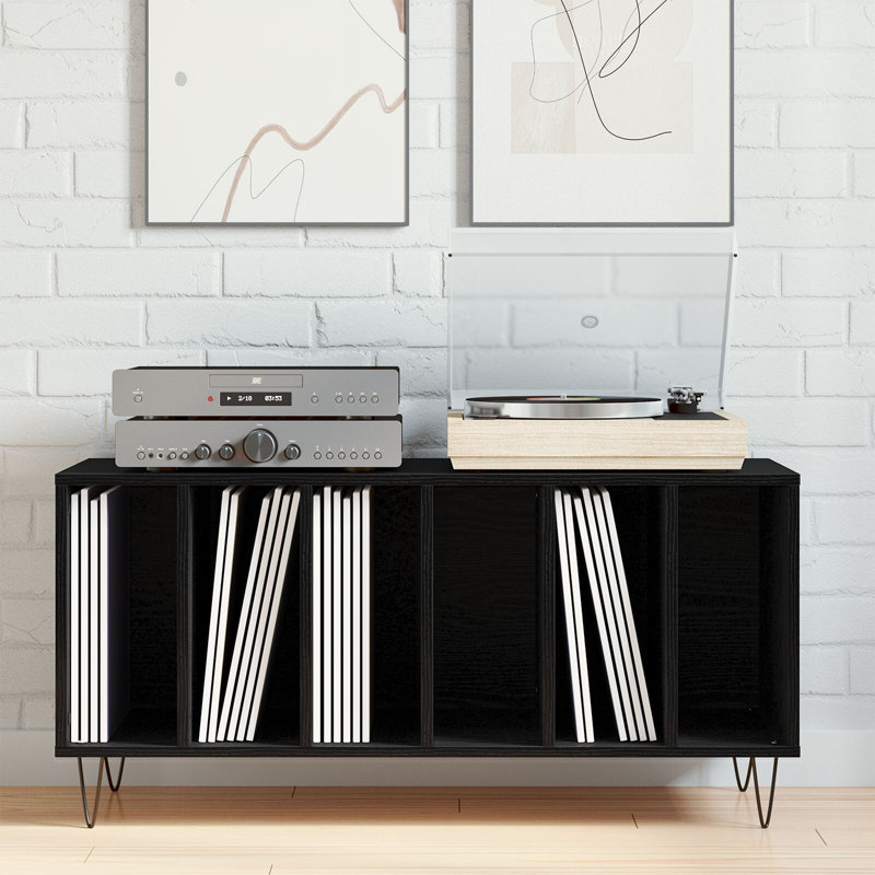 Hanlin Rectangle Accent Cabinet, Black Oak