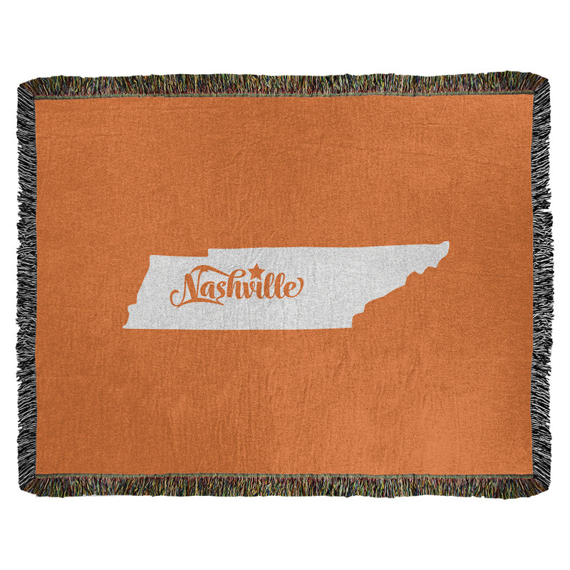 Jeté en coton tissé tennessee nashville, l 50 po x L 60 po, Orange