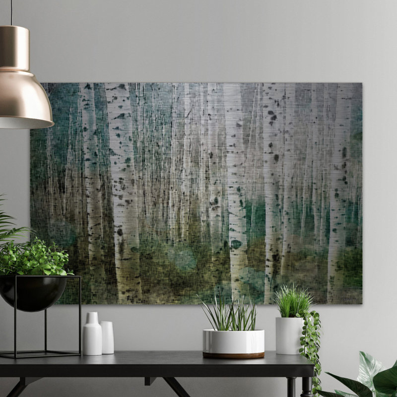 Reproduction d’art sur métal, "aspen green" par parvez taj, 40" H x 60" L x 1,5" D