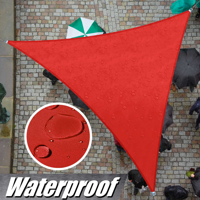 Red Waterproof High-Density Polyethylene Triangle Shade Sail