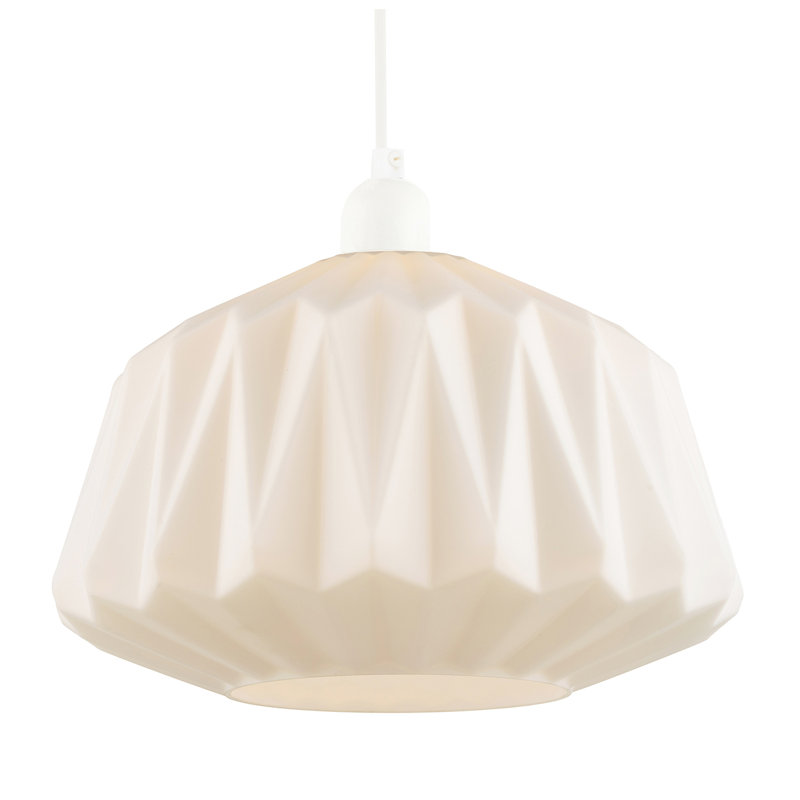 20cm H Glass Round Lamp Shade ( Slip-On ) in White