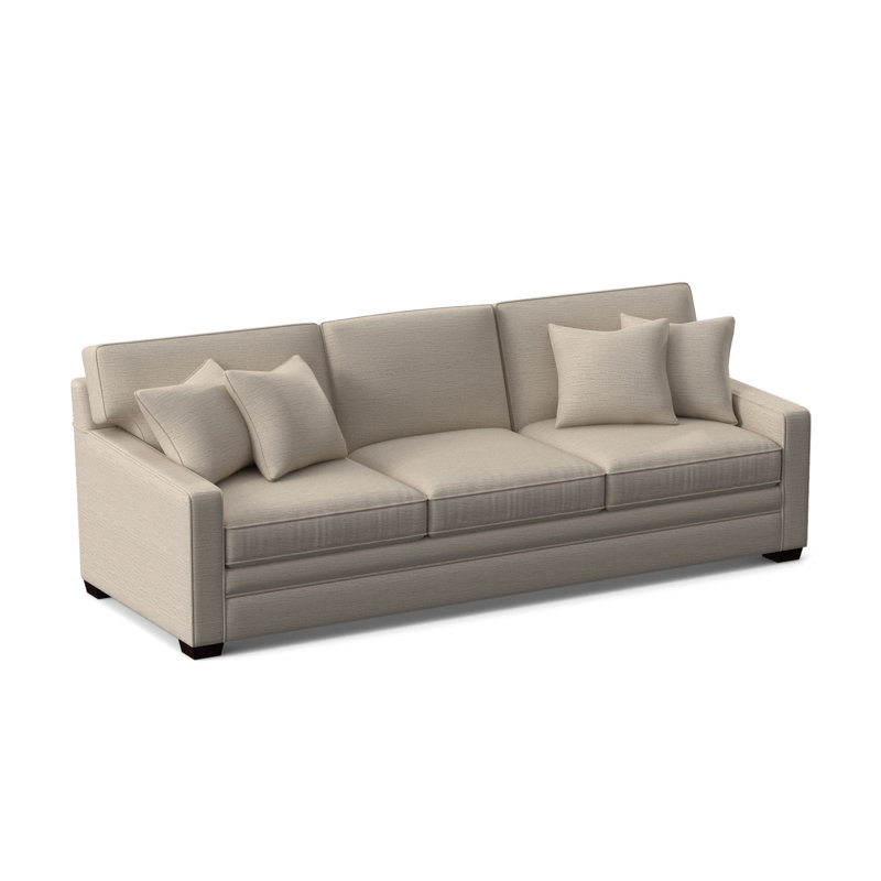 Ellora Upholstered 93'' Sofa, Java Finish, Fantail Blue; 0569-66