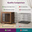 Table de bout pour chien avec cage 27,2 "sur roulettes, 2 portes-2107571661