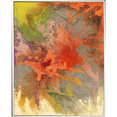 Coral Burst II - cadre flottant, peinture sur toile