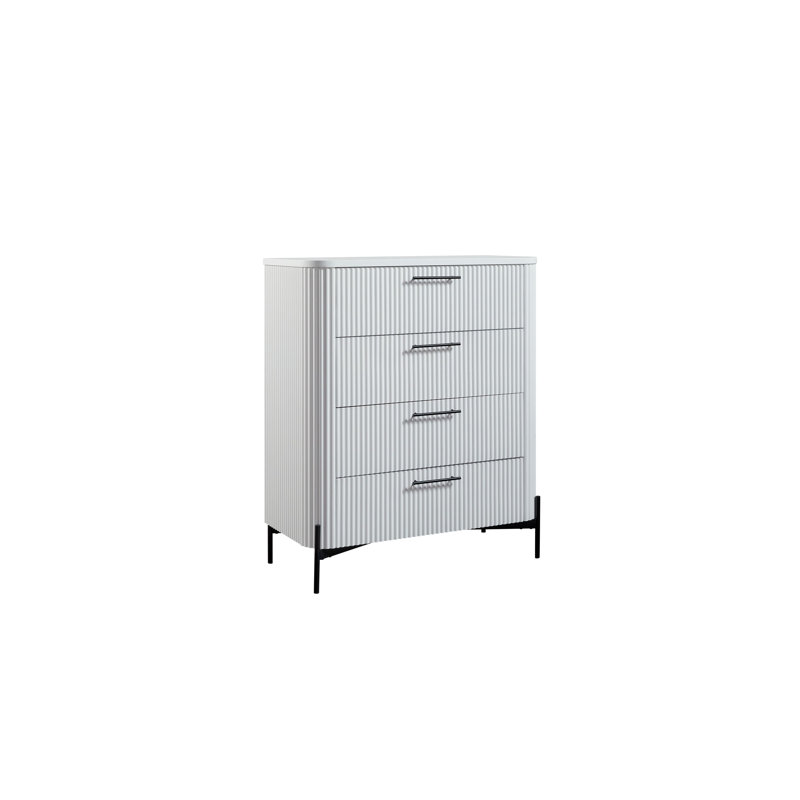 Commode 4 tiroirs Eastville, Blanc