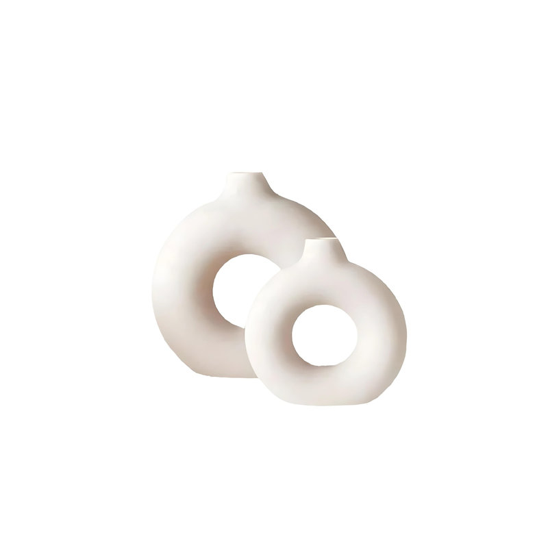Criselle Ceramic Table Vase, 15cm H x 20cm W x 4cm D, White