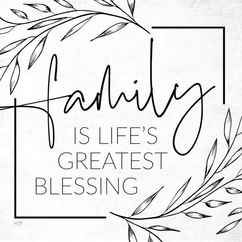 «Family Is Life's Greatest Blessing - Peinture, H 36 po x l 36 po, No, Black Floater Framed Canvas