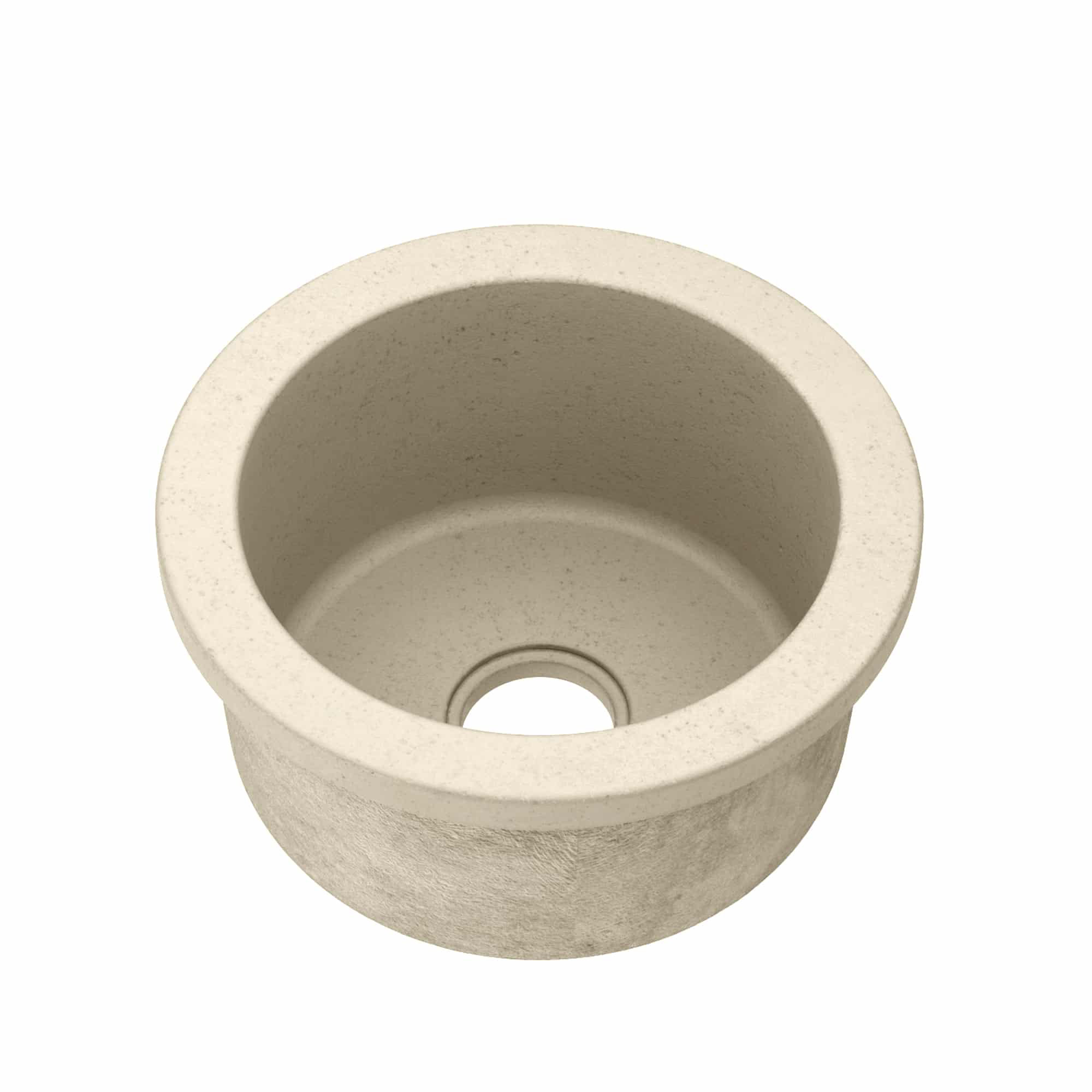 Olivos NativeStone Concrete 16" Round Dual Mount Bar Sink, Sand