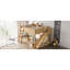 Grand lit mezzanine avec tablettes de rangement et garde-robe, lits mezzanine en bois massif avec glissières et échelles amovibles, aucune boîte à ressorts nécessaire (protection par brevet)-2067236609