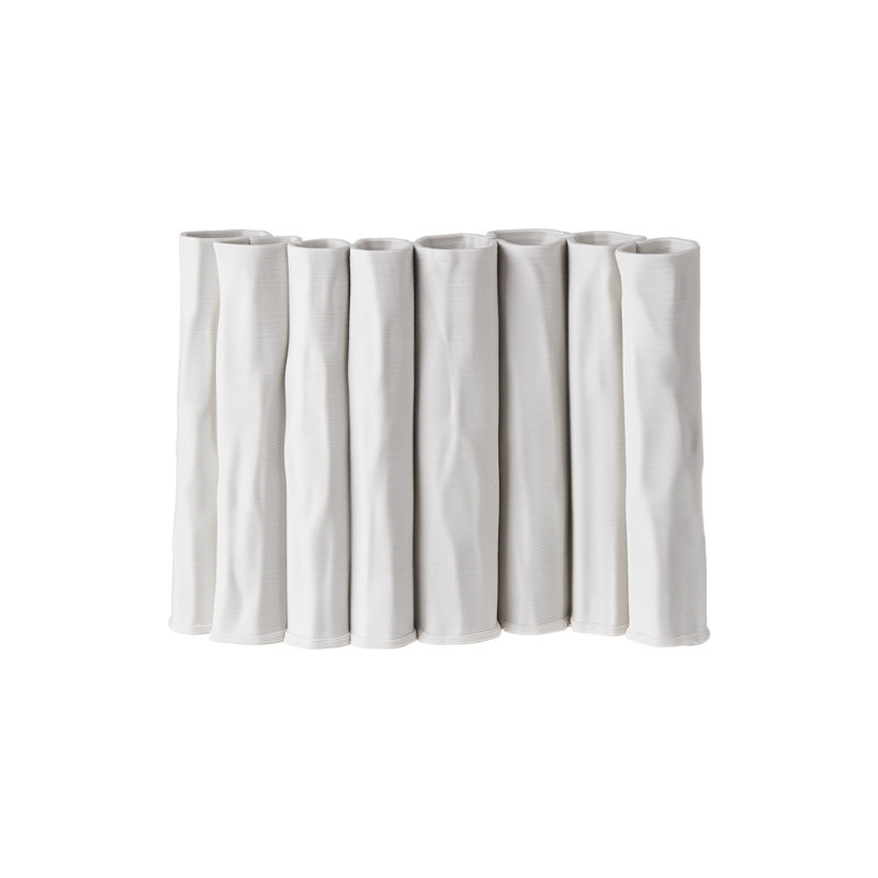 Ceramic 3D Printed Vase White Dia 10.5"