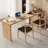 Burlywood Rectangular Solid Wood desk-109598539