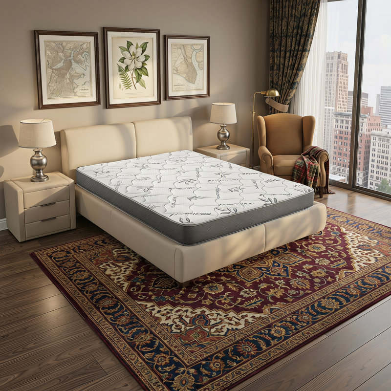 Matelas simple avec housse en bambou blanc Cienaga
