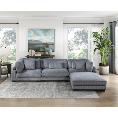 Canapé modulaire 4 pièces avec repose-pieds Sumekh