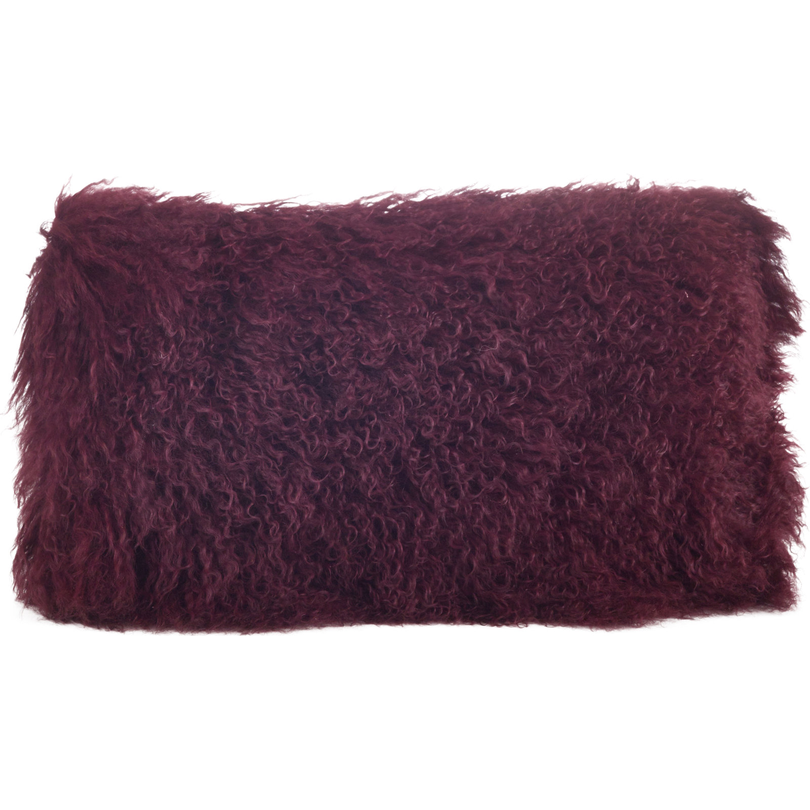 Iyana Wool Lumbar Throw Pillow, Eggplant, 12"H x 20"W