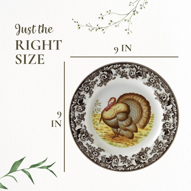 Spode Woodland Soup Plate 9" Turkey