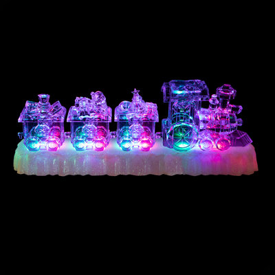 12" LED Lighted Musical Icy Crystal Locomotive Train Christmas Decoration