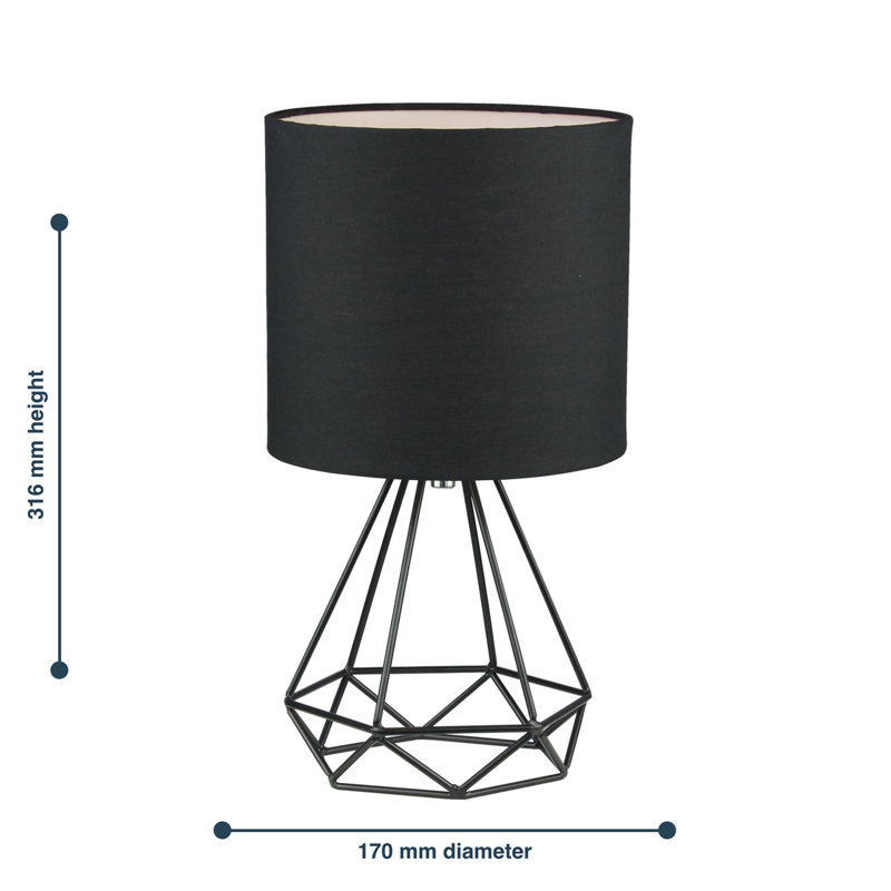 Beechmoor 31.6Cm Black Paint Table Lamp Set