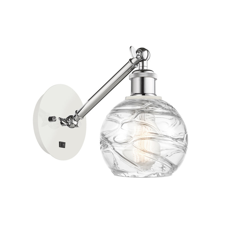 Applique murale 1 lumière 6 "avec bras réglable Shauna, Blanc / chrome poli, DEL