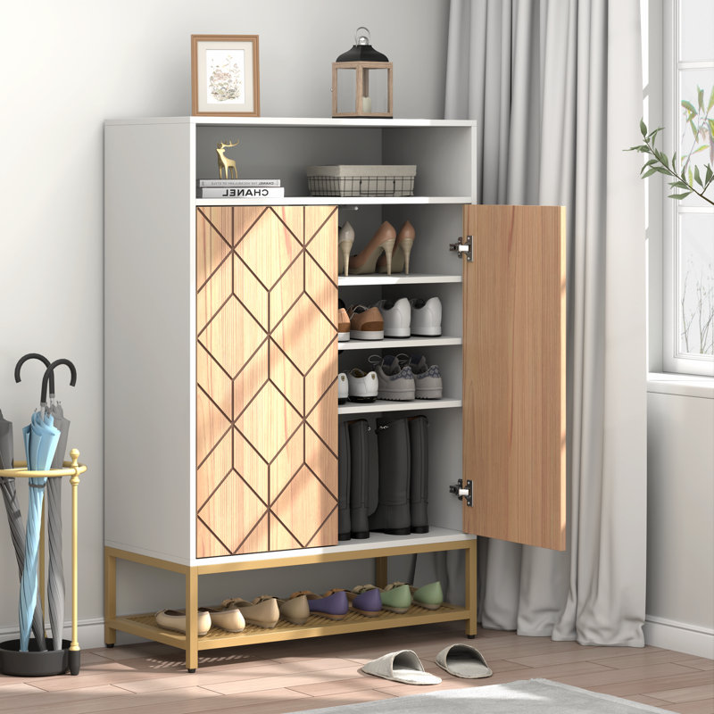 24 Pair Shoe Storage Cabinet, White