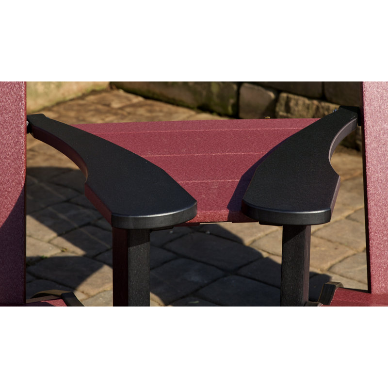 Aatikah Outdoor Adirondack Set, Cherry Wood/Black