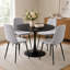 Ensemble de salle à manger moderne 5 pièces l 41,12 po avec finition brillante et chaises en tissu-130671403-130671402-130902890
