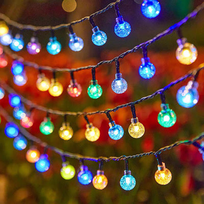 500cm LED Solar Powered 50 - Bulb Cord String Light