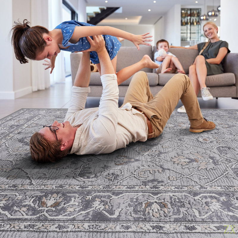 5X7 Oriental Area Rug Stain Resistant, Non-Shedding, Friendly For Living Room, Bedroom, Dining Room And High-Traffic Areas