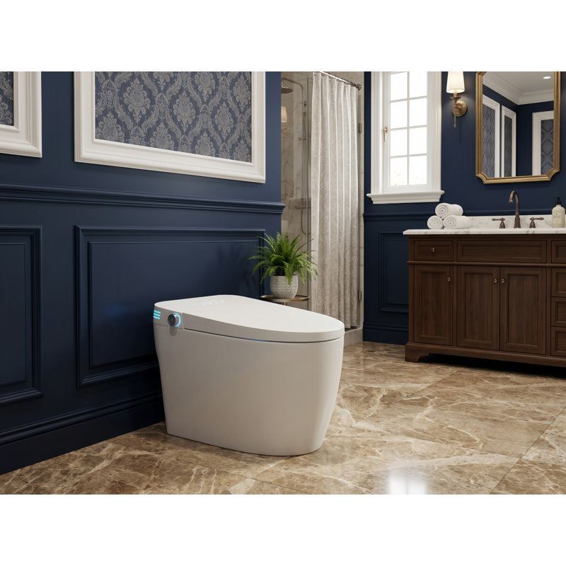 Fully Automatic One-Piece Smart Bidet Toilet with Auto Open Lid, Foot Sensor and Heated Seat