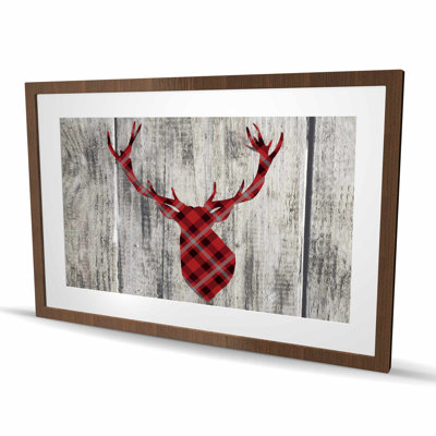 Wood and Deer Bedroom Gray Framed Matted Print | Home Decor