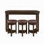 Ensemble de table de bar 4 pièces avec 3 tabourets de bar rembourrés en polyuréthane, table de petit-déjeuner avec 3 tabourets rembourrés Ensemble de table de salle à manger à hauteur de comptoir en bois massif pour le salon et la salle à manger-2038252650-2038252652-2038252653