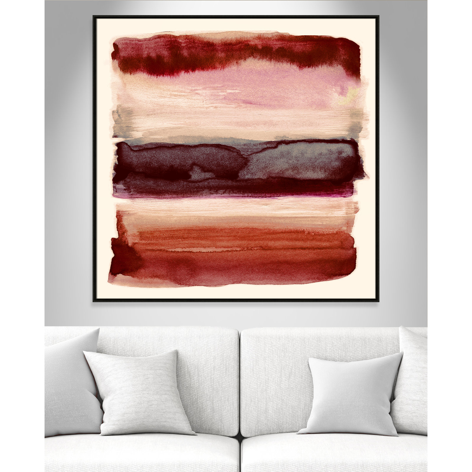 Burgundy Sky II Print by Nan, Espresso, 46.5" H x 46.5" W