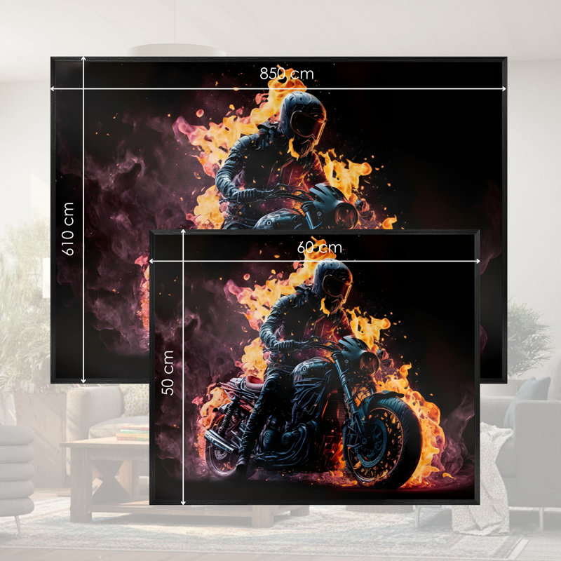 Single Picture Frame LED Illuminated Wall Art Wall Art on Glass / Aluminium, 50 cm H x 60 cm W