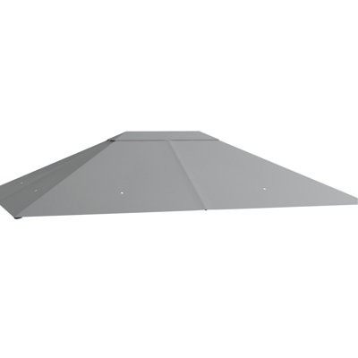 Toile de rechange pour gazebo 3 m x 4 m, grise, avec système de ventilation et de drainage, pour usage extérieur.