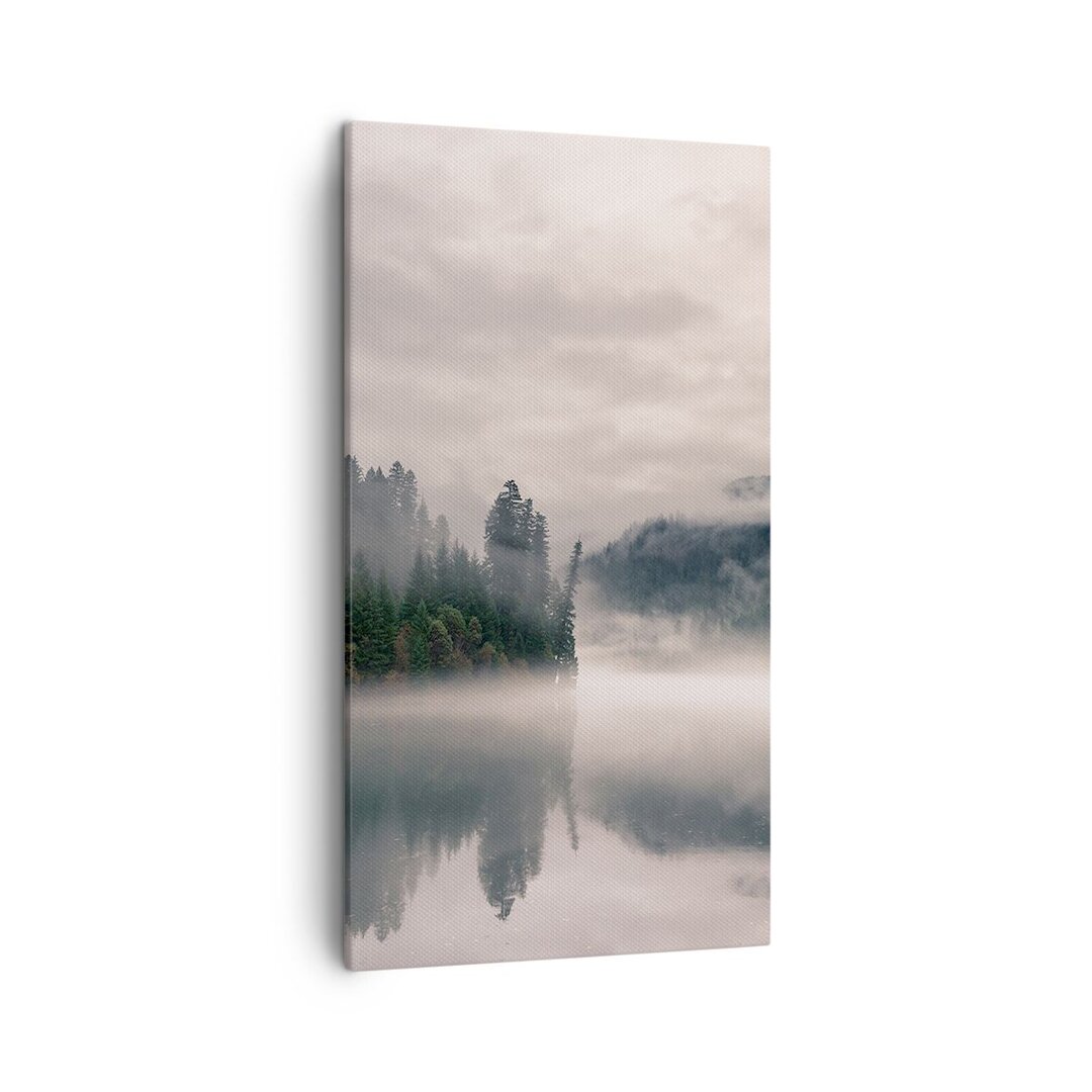 Leinwandbild Reflexions-Nebel-Landschaft